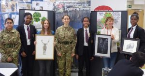 WSA member Jess Pritchard shows her drawings of animals to pupils. Lisadeep Chumber Esther Osazuwa (Jess Pritchard WSA member) Sonata Mieliauskaite Gurleen Kaur (Annette Hughes WSA member) Shiryes Agyeman